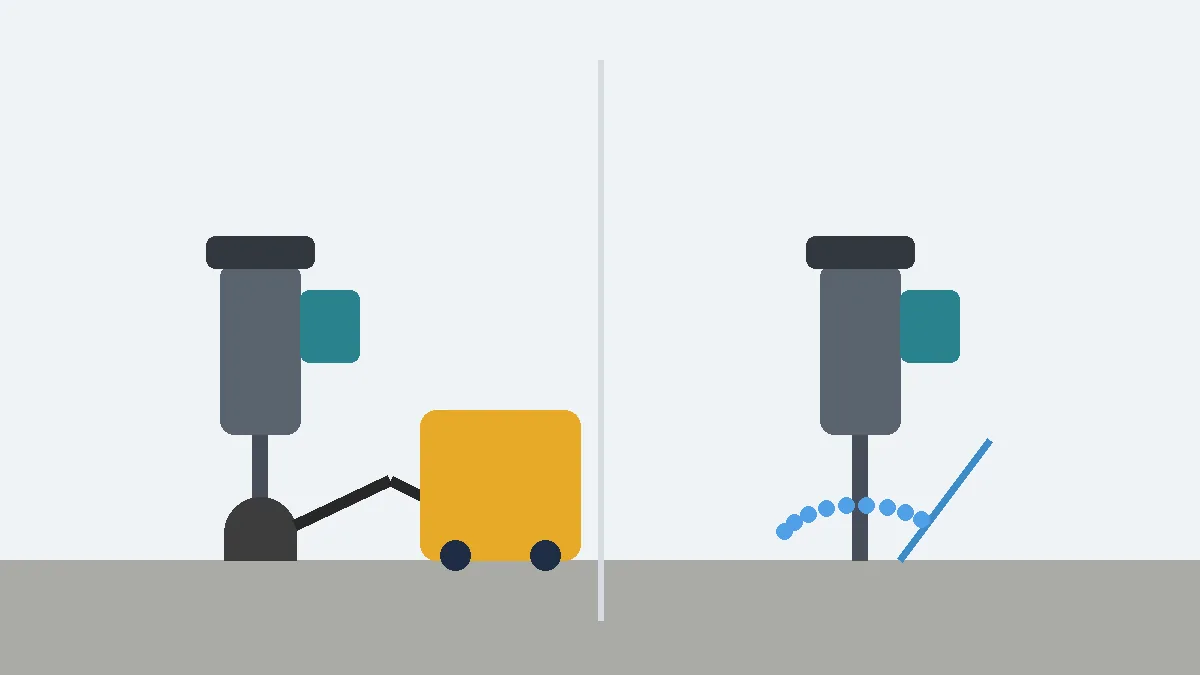 Flat drawing of a chipping hammer with a shroud on the bit and a hose to a dust vacuum, beside a water spray option