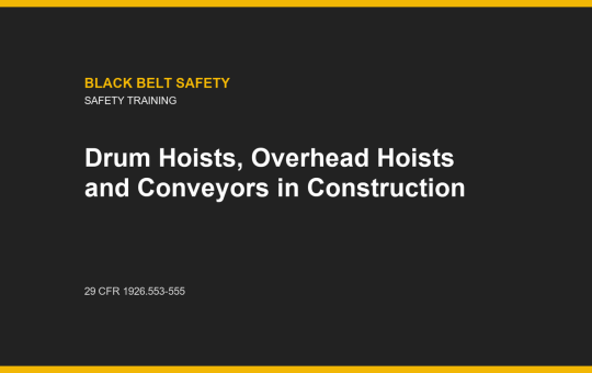 Drum Hoists, Overhead Hoists and Conveyors in Construction course card