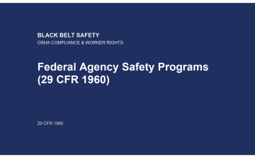 Federal Agency Safety Programs (29 CFR 1960)