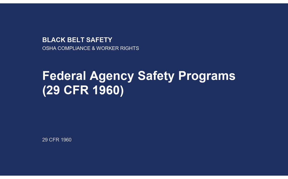 Federal Agency Safety Programs (29 CFR 1960)