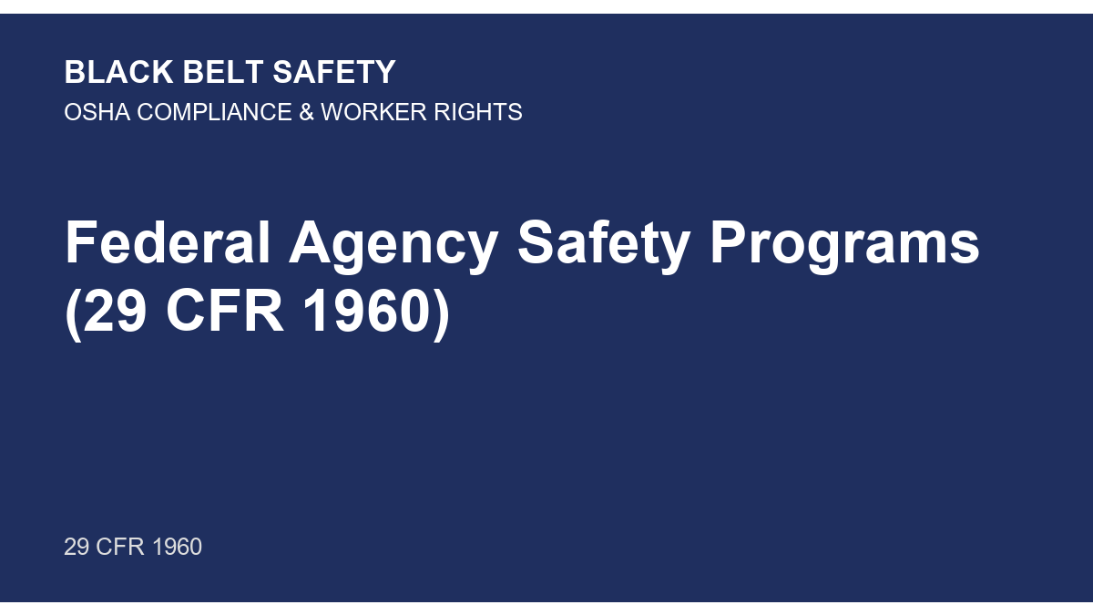 Federal Agency Safety Programs (29 CFR 1960) course cover