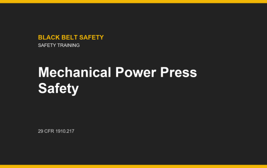 Mechanical Power Press Safety course card